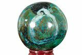 Polished Malachite & Chrysocolla Sphere - Peru #211059-1